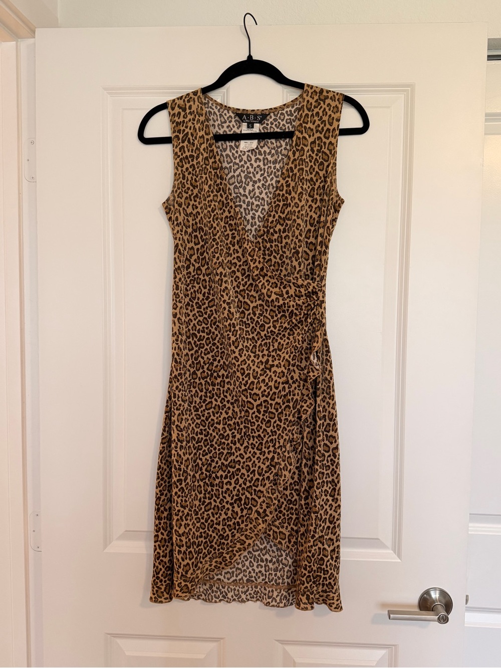 Allen B. By Allen Schwartz Leopard Print Sleeveless Wrap Dress - Tan/Black